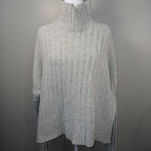 10 CROSBY BY DEREK LAM OVERSIZED TURTLENECK SWEATER GREAY RIBBED SIZE LARGE